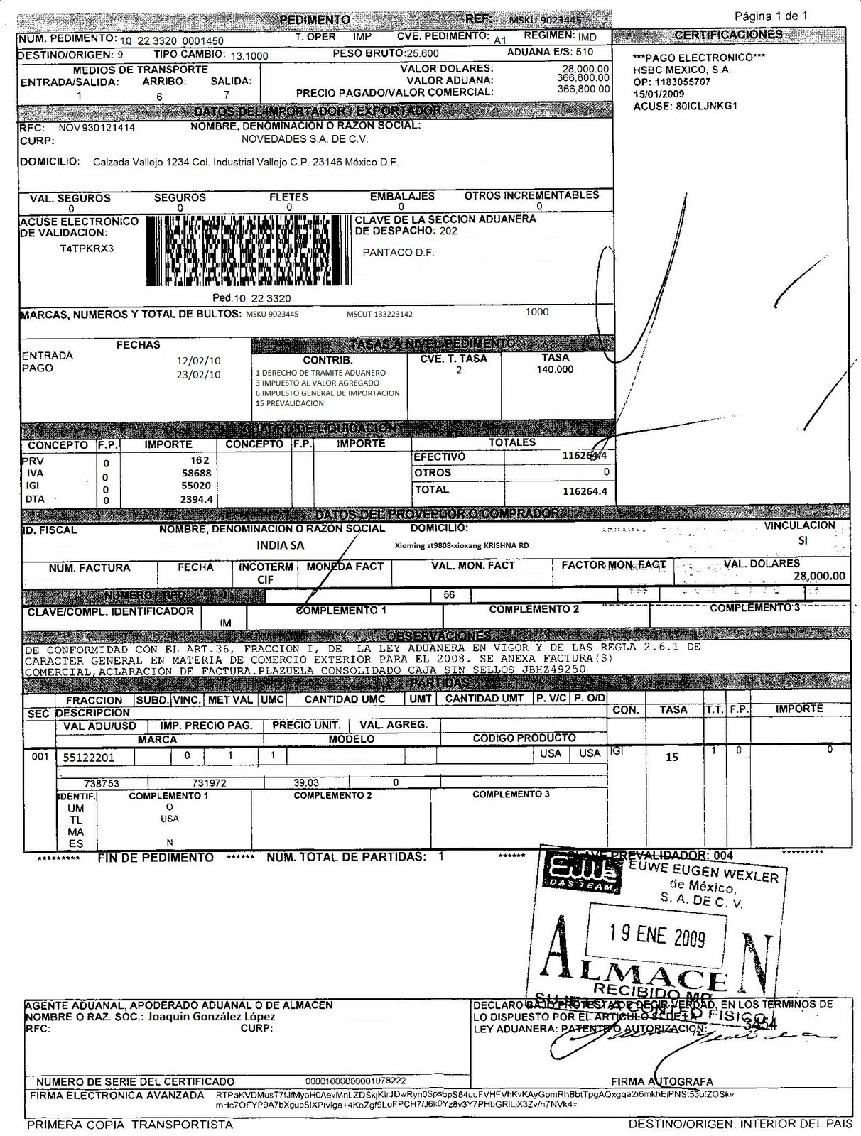 Ejemplo De Pedimento Lleno Ejemplo De Pedimento Lleno
